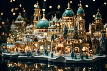 Miniature Christmas Village: Magical Holiday Atmosphere in a Tiny World