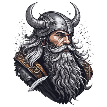 viking vector illustration white background, made with artificial intelligence 