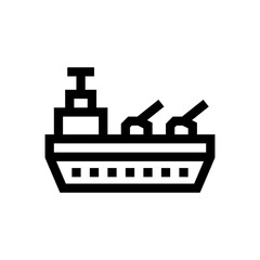 military ship line icon