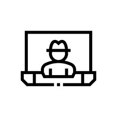 laptop line icon
