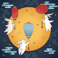 mid autumn festival, flying rabbit 