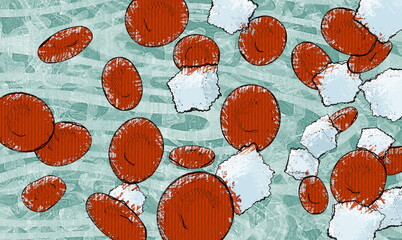 increasing blood sugar for diabetes diagnosis stylized background