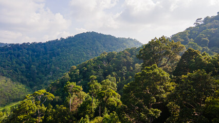 High angle drone shot of Kao Lanta, Krabi, Thailand on a clear day in the summer, suitable for...