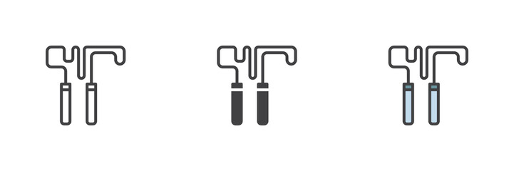 Jumping rope different style icon set