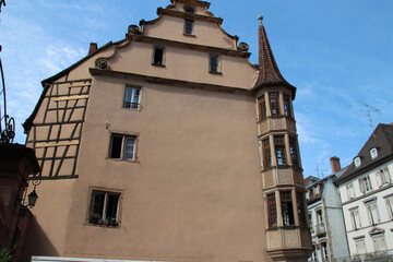 renaissance mansion (maison des arcades) in colmar in alsace (france)