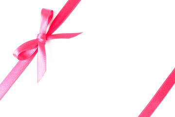 PNG,pink ribbon with bow,gift concept, isolated on white background