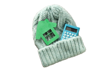 PNG,concept of payment for heating, heating season, isolated on white background