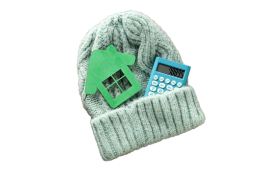 PNG,concept of payment for heating, heating season, isolated on white background