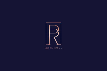 pr luxury letter fashion brand design line style creative golden wordmark design typography illustration, pr lettering, pr creative