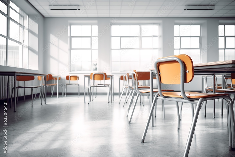Poster empty classroom, generative ai