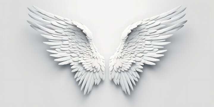 Wings of white angel, generative ai