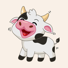 cute cow cartoon