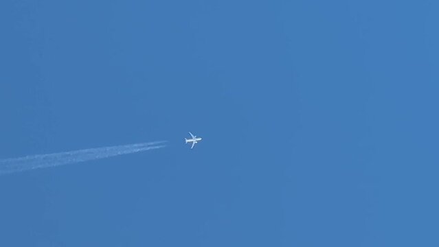 Airplane flying through clear sky #travel #HD