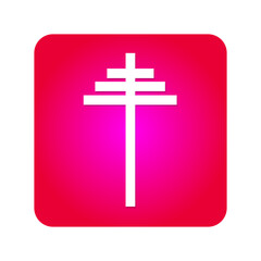 Christian Cross. World religion symbol icon. Gradient attractive spiritual box icon. Major religious isolated symbol.