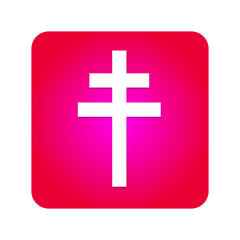 Christian cross world religion symbol icon. Gradient attractive spiritual box icon. Major religious isolated symbol.