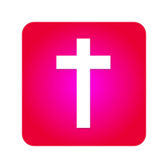 Obraz premium Christian Cross. World religion symbol icon. Gradient attractive spiritual box icon. Major religious isolated symbol.