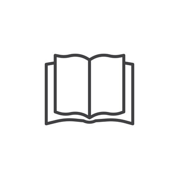 Blank book pages line icon