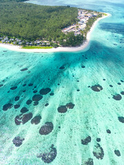 Incredible view of the ocean in Mauritius. Picture taken from drone