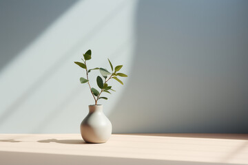 white vase with plant Generative Ai