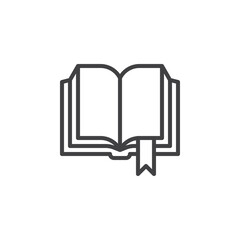 Blank book pages line icon