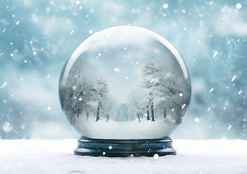 snow globe in snow Generative Ai