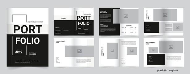 Architecture Portfolio, Creative Portfolio Template layout design for showcase portfolio, graphic design , interior design portfolio, architecture portfolio brochure