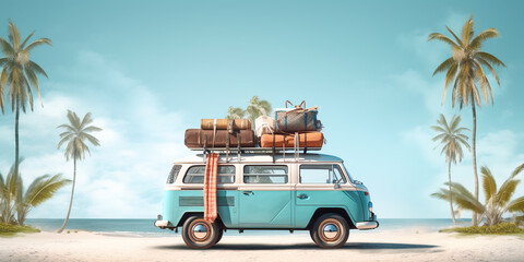 car on the beach Generative Ai