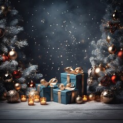 Illustration of Christmas background, AI Generated