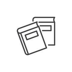Two books line icon