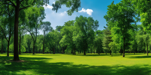 Fototapeta na wymiar a park with many trees