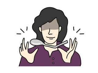 スプーン曲げをする超能力者