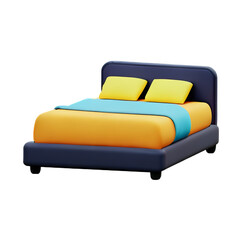Bed isolated on white background