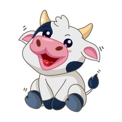 Obraz na płótnie Canvas cute cow cartoon