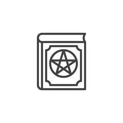 Witchcraft book line icon