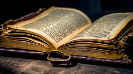 Obraz premium worn ancient book open