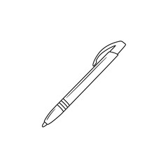 Vector illustration of a ballpoint pen in doodle style.