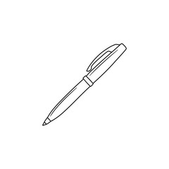 Vector illustration of a ballpoint pen in doodle style.