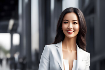 Naklejka premium Woman pretty smiling professional business woman, happy confiden
