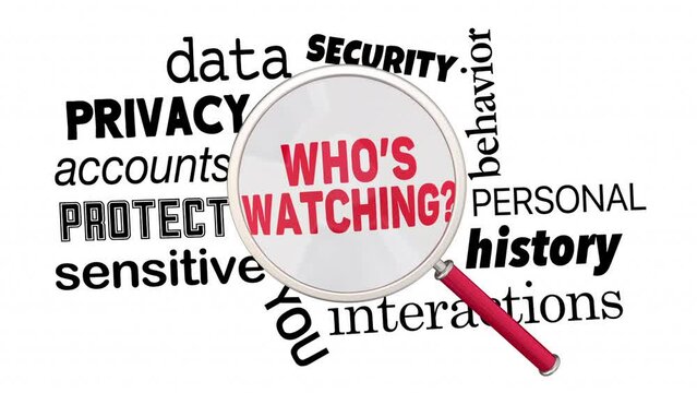 Whos Watching Your Data Activity Sensitive Personal Information Magnifying Glass 3d Animation