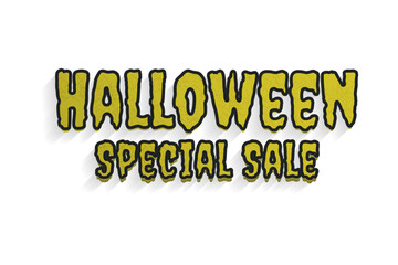 Creepy Halloween Special Sale Typography with shadow and texture, isolated on white background. Editable Vector Illustration.