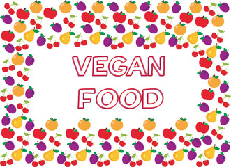 Pattern and inscription Venagian fruit food