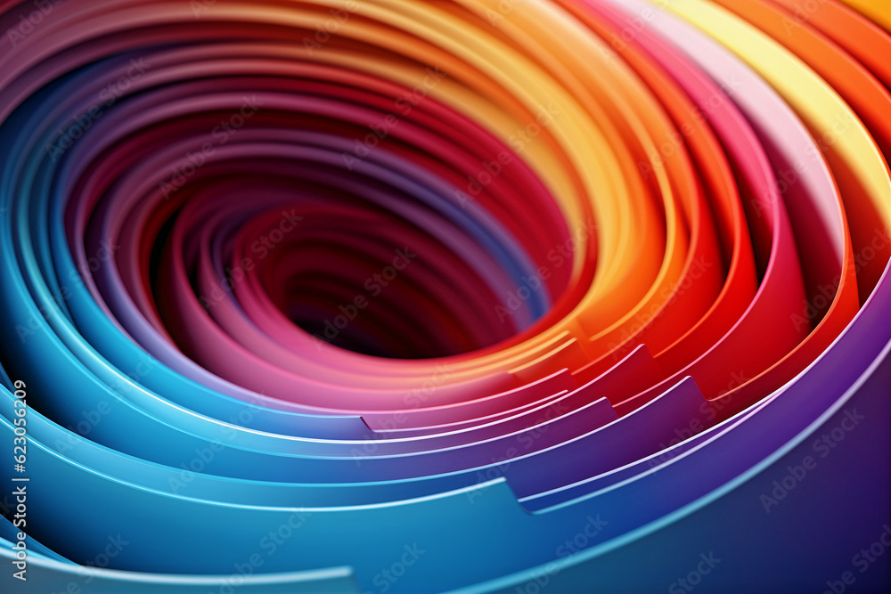Poster abstract colorful wave background, twisted colored wave flows in motion. bright colorful background.