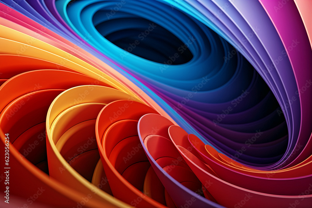 Poster abstract colorful wave background, twisted colored wave flows in motion. bright colorful background.