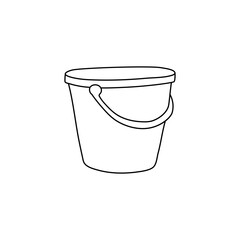 Bucket. Vector bucket hand drawn. Hand drawn vector illustration in doodle style, isolated on a white background. Doodle style. Vector outlines isolated element for design.