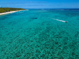Incredible view of the ocean in Mauritius. Picture taken from drone