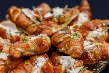 Croissants with stuffing, Chicken Filled.