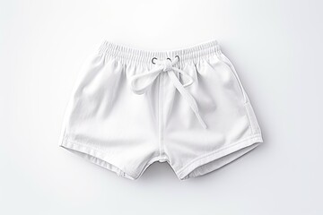 White baby short pants mock up on white background