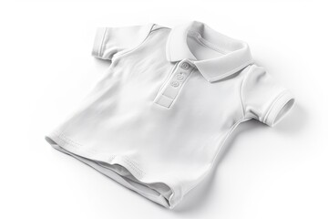White baby short shirt with sleeve mock up on white background with space for logo