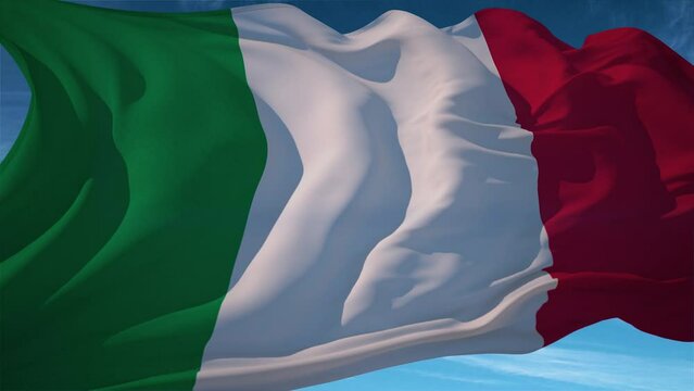 Waving flag loop. National flag of Italy