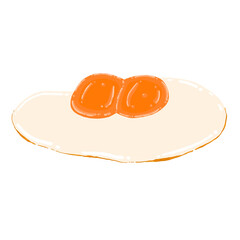 Twin Fried Eggs Cartoon illustration